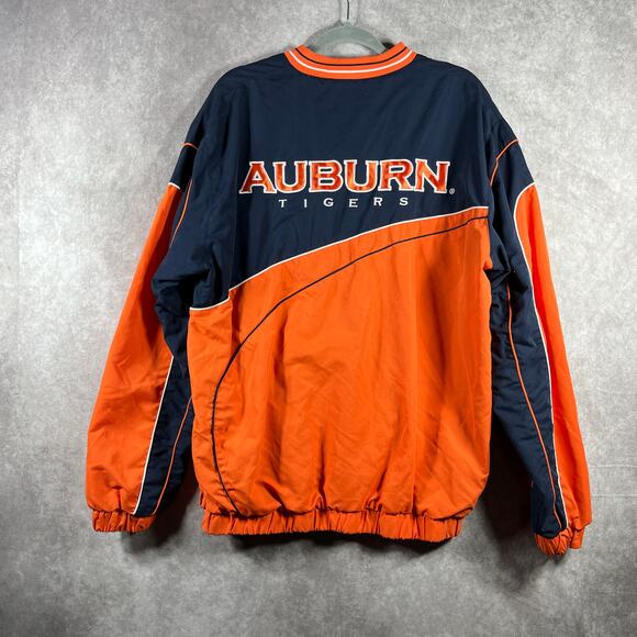 Auburn Tigers Jacket Men Large Orange Blue Pullover Side Zip Fleece Lined Sports - Picture 6 of 12
